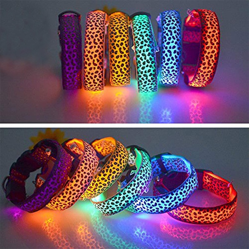 Leopard Style LED Dog Collar