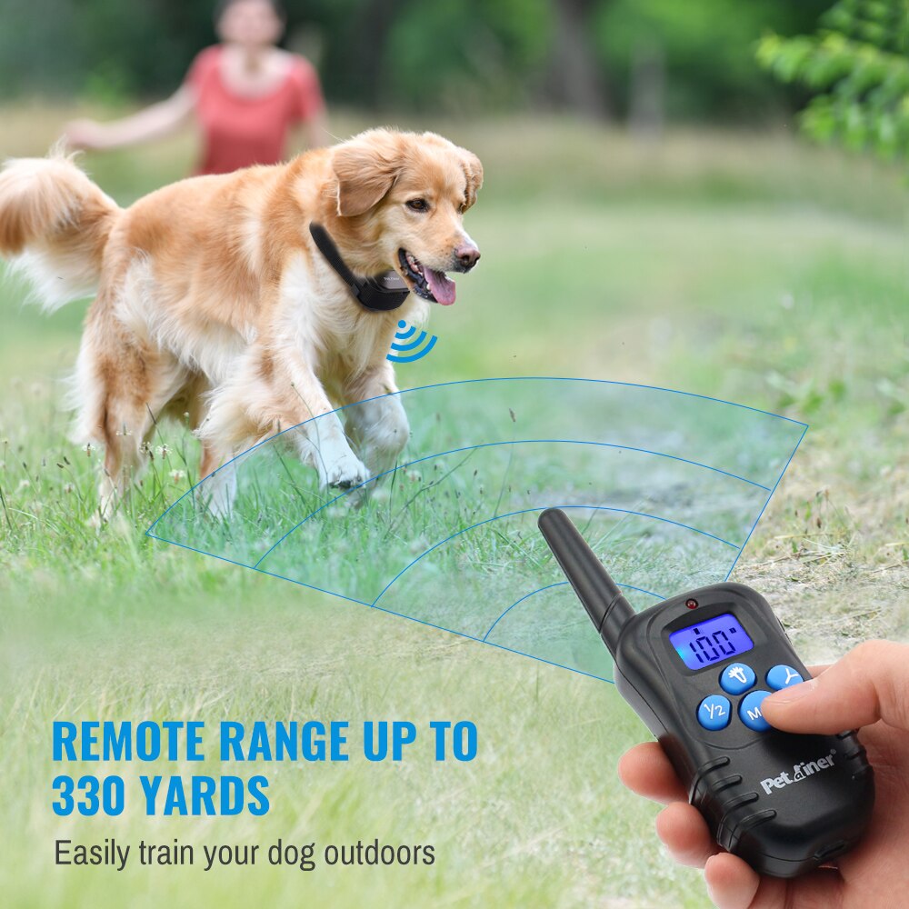 Petrainer Remote Electric Rainproof Dog Training Collar With LCD Display