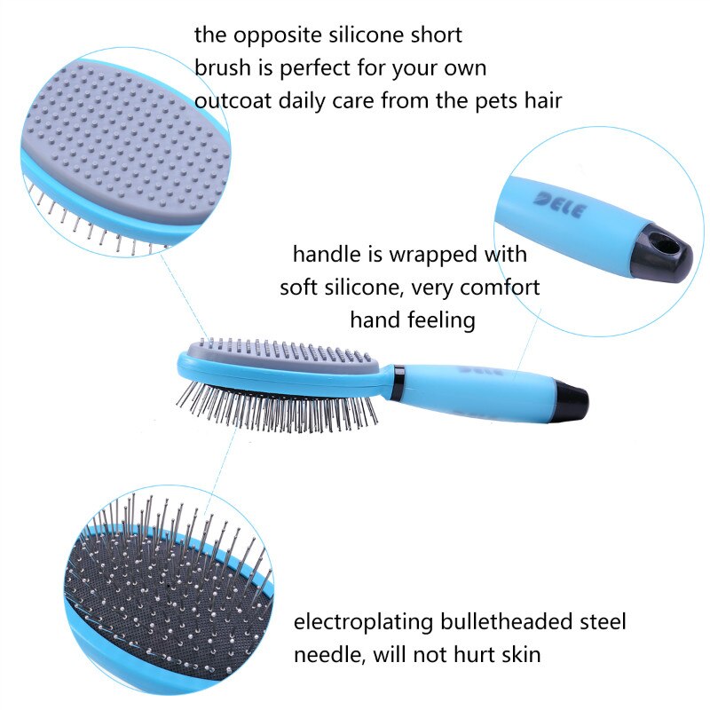 Double Sided Massage Grooming Brush for Pets