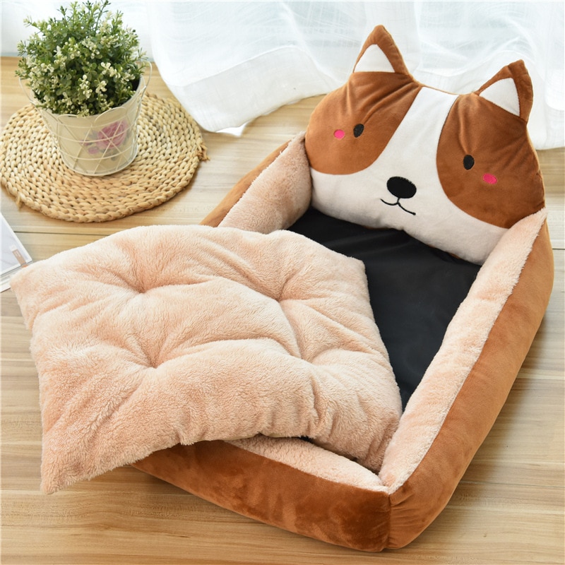 Cartoon Soft Dogs Bed