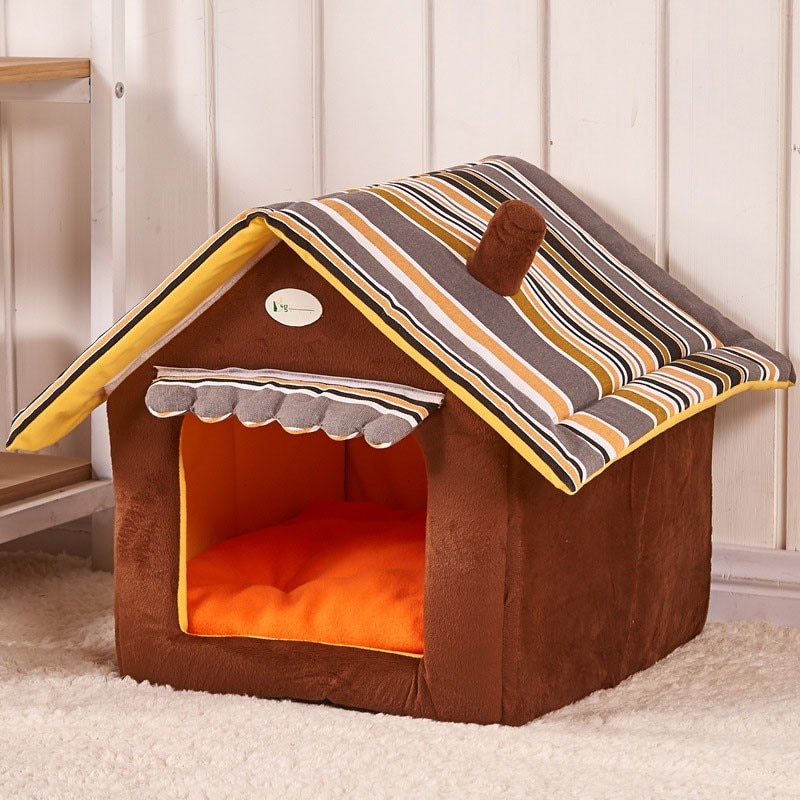 Dog's Cosy House Bed with Mat