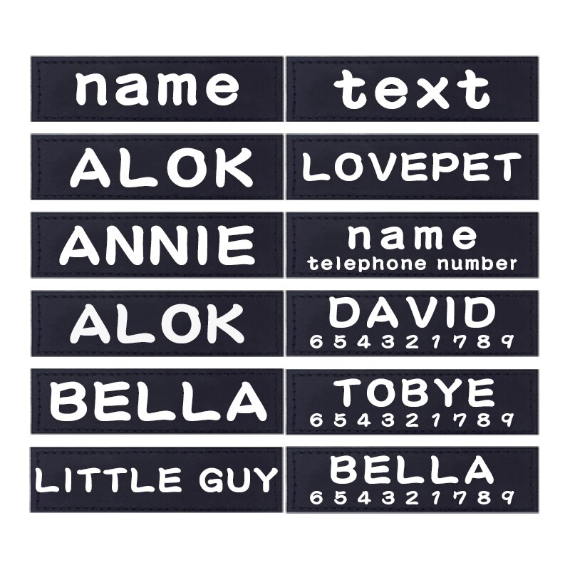 Personalized Dog Harness Labels Pair