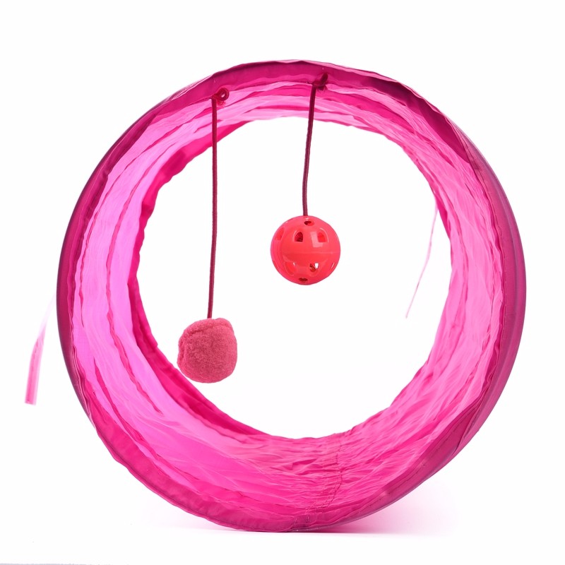 Colorful Tunnel Toy for Cats with Two Balls