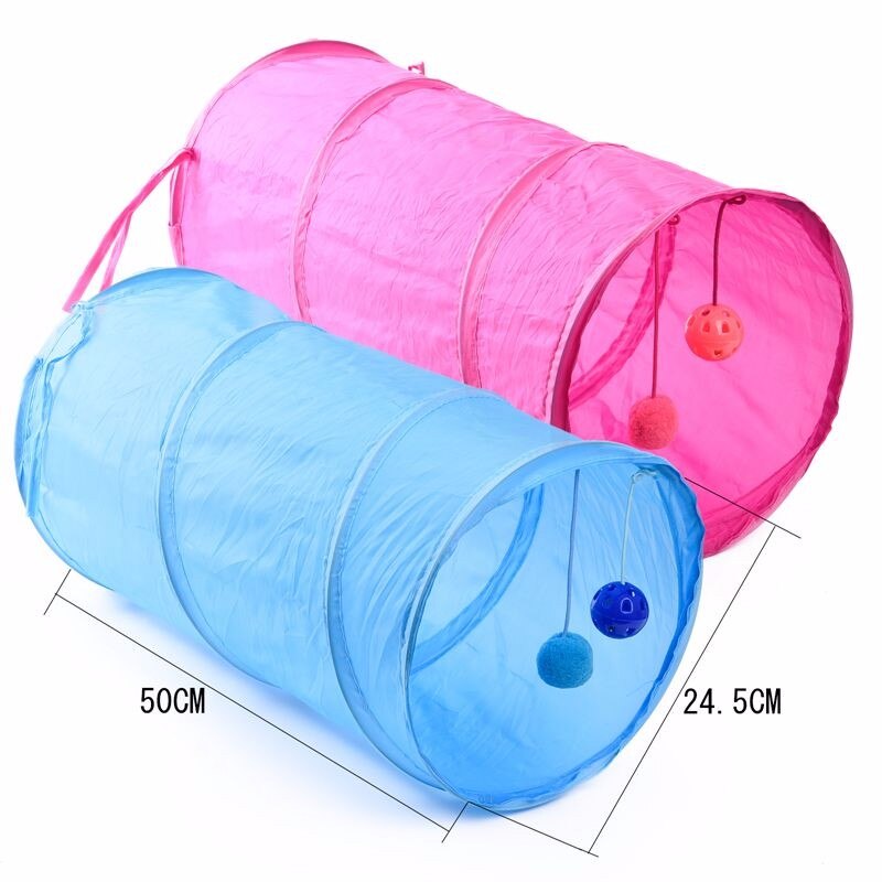 Colorful Tunnel Toy for Cats with Two Balls