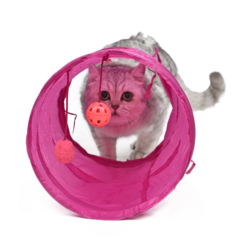 Colorful Tunnel Toy for Cats with Two Balls