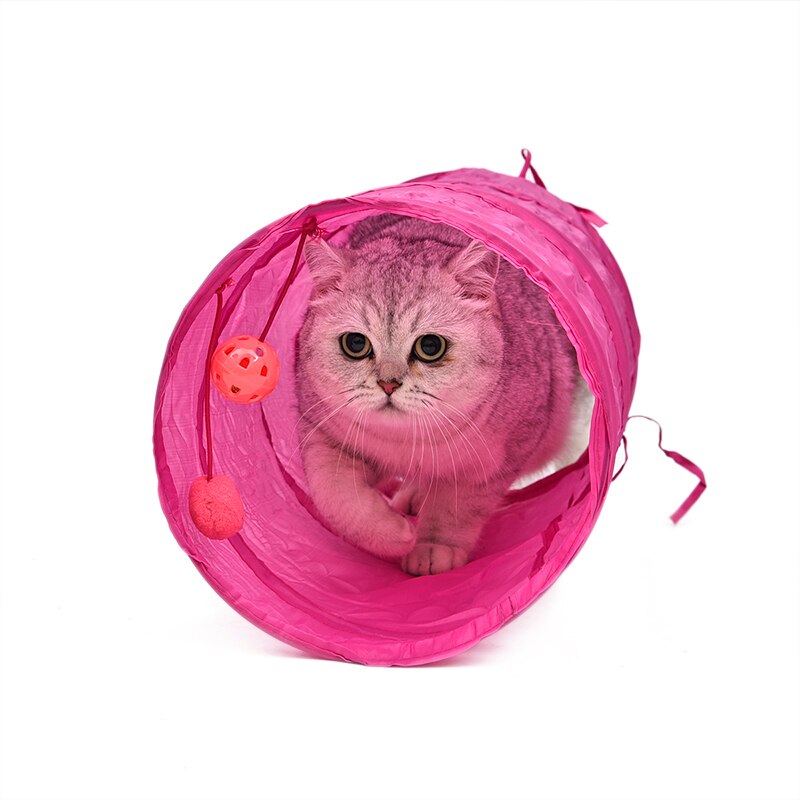 Colorful Tunnel Toy for Cats with Two Balls