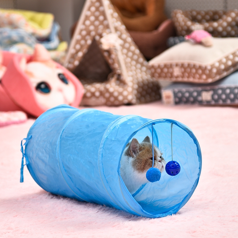 Colorful Tunnel Toy for Cats with Two Balls