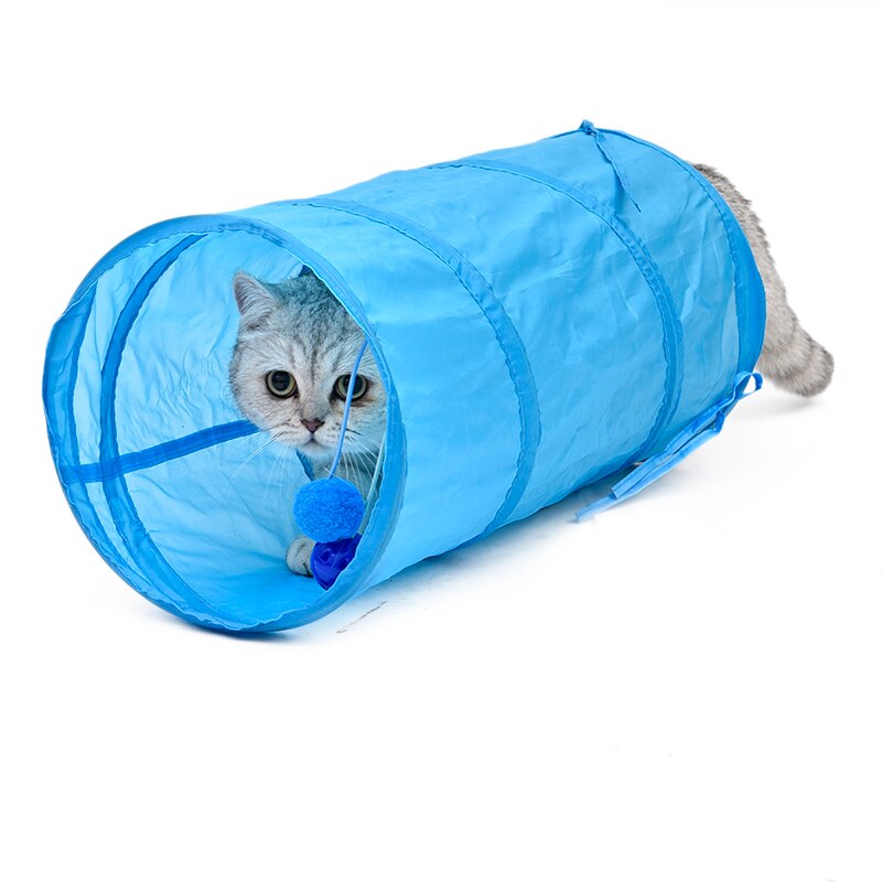 Colorful Tunnel Toy for Cats with Two Balls