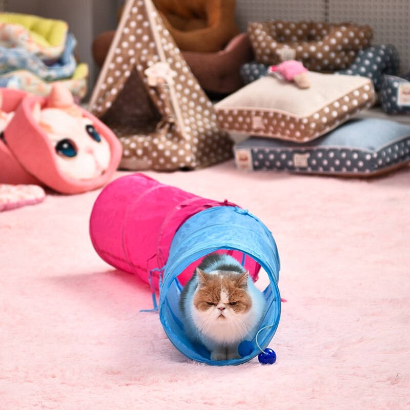Colorful Tunnel Toy for Cats with Two Balls