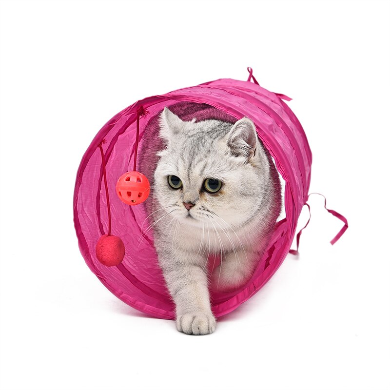 Colorful Tunnel Toy for Cats with Two Balls