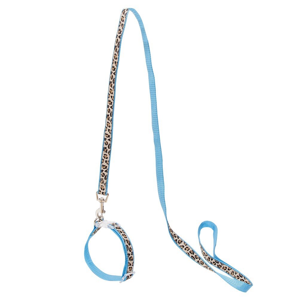 Adjustable Leopard Printed Belt and Harness Set