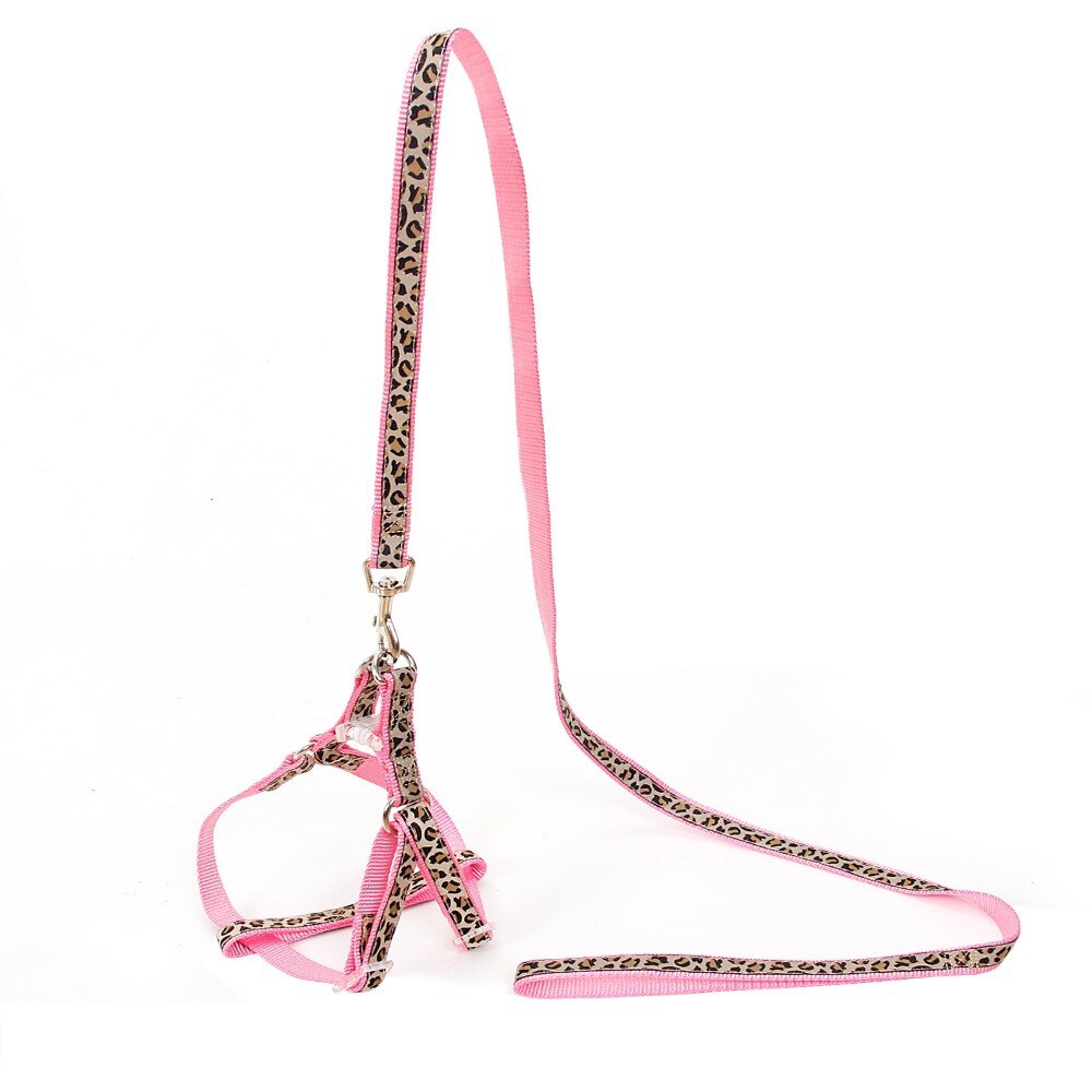 Adjustable Leopard Printed Belt and Harness Set