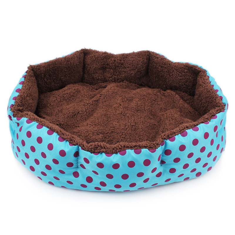 Pet Polka Dot Printed Soft Bed