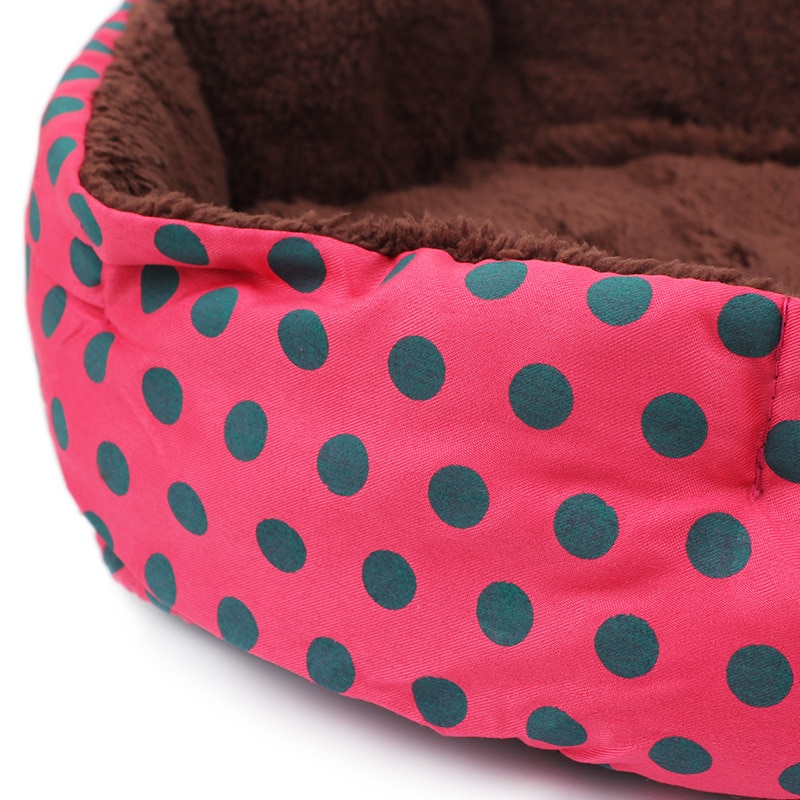 Pet Polka Dot Printed Soft Bed