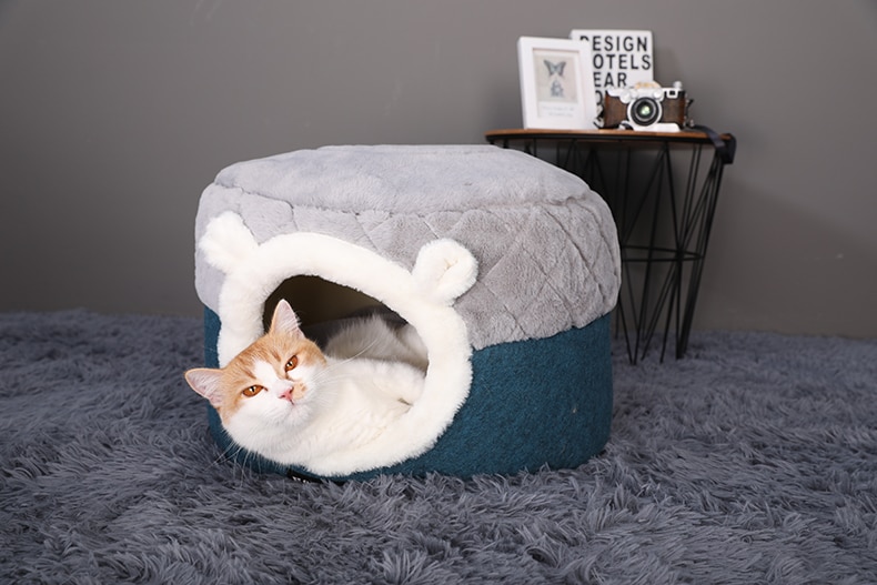 Cats Soft Plush Kennel Bed