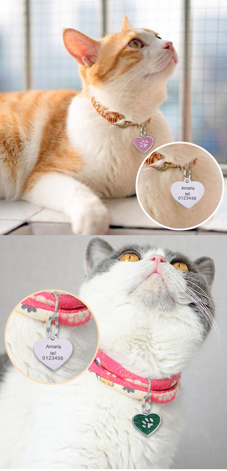 Customized Glittering Cat ID Tag