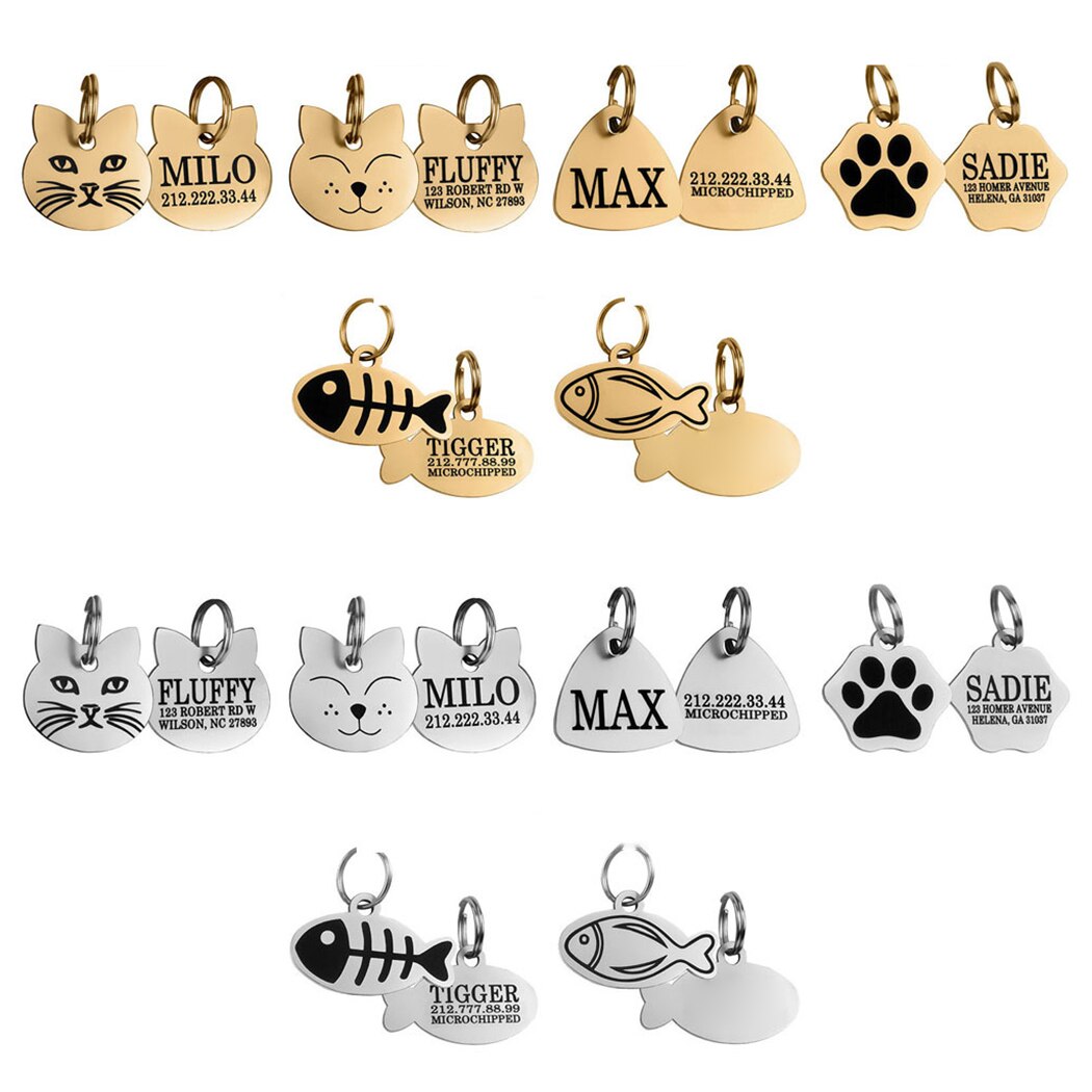 Personalized Cat ID Tags Pair
