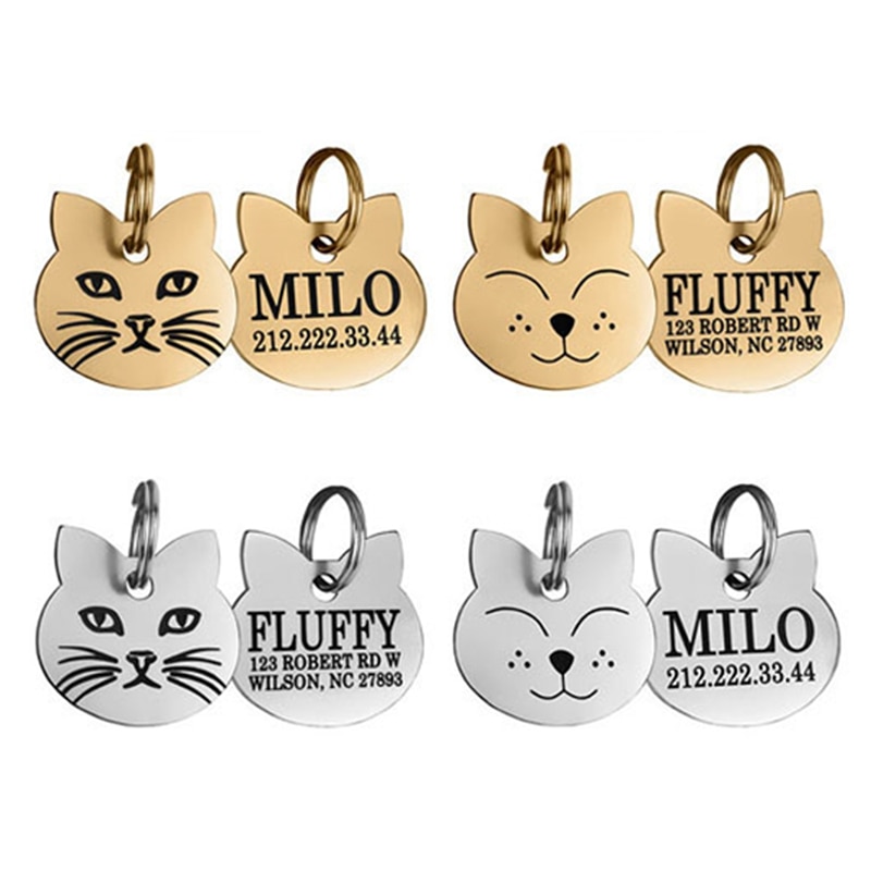 Personalized Cat ID Tags Pair