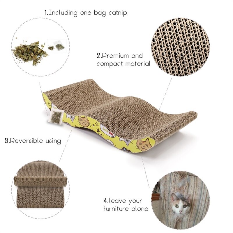 Simple Scratching Board with Catnip for Cats