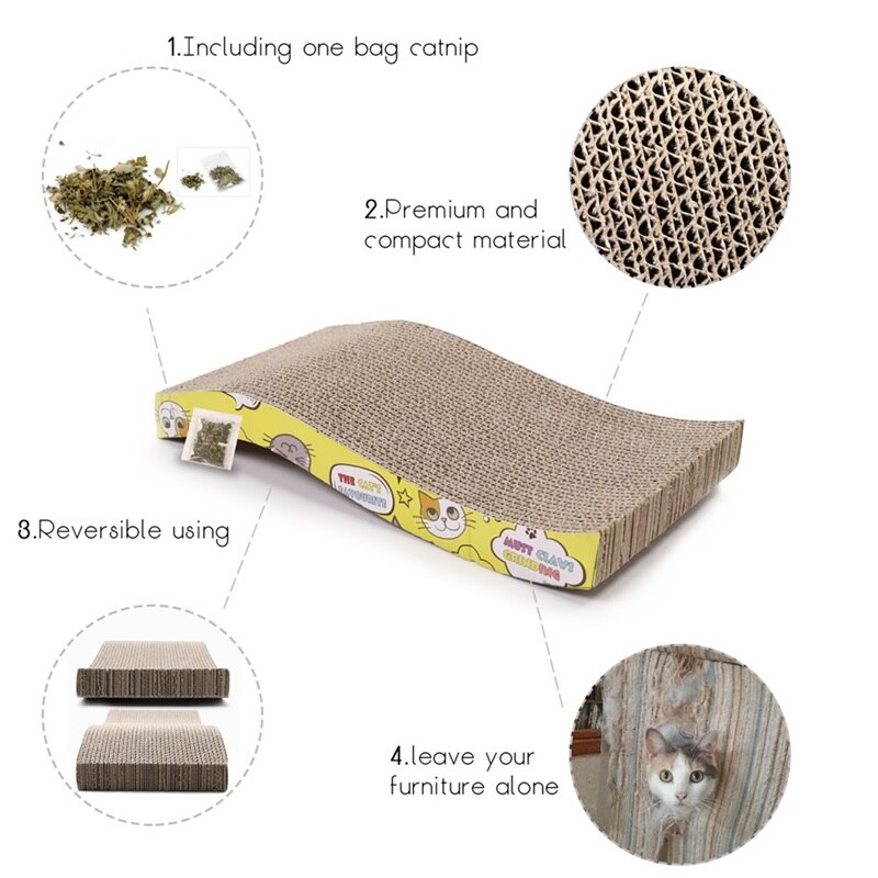 Simple Scratching Board with Catnip for Cats
