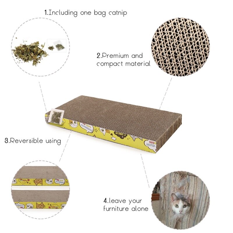 Simple Scratching Board with Catnip for Cats