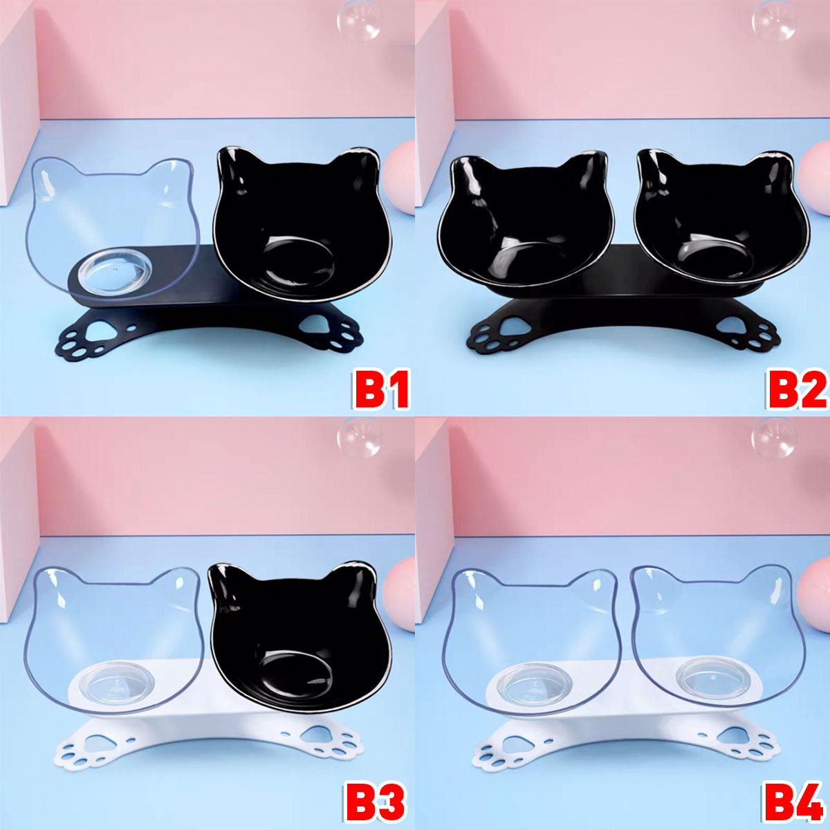 Cat Shaped Feeding Bowl with Holder