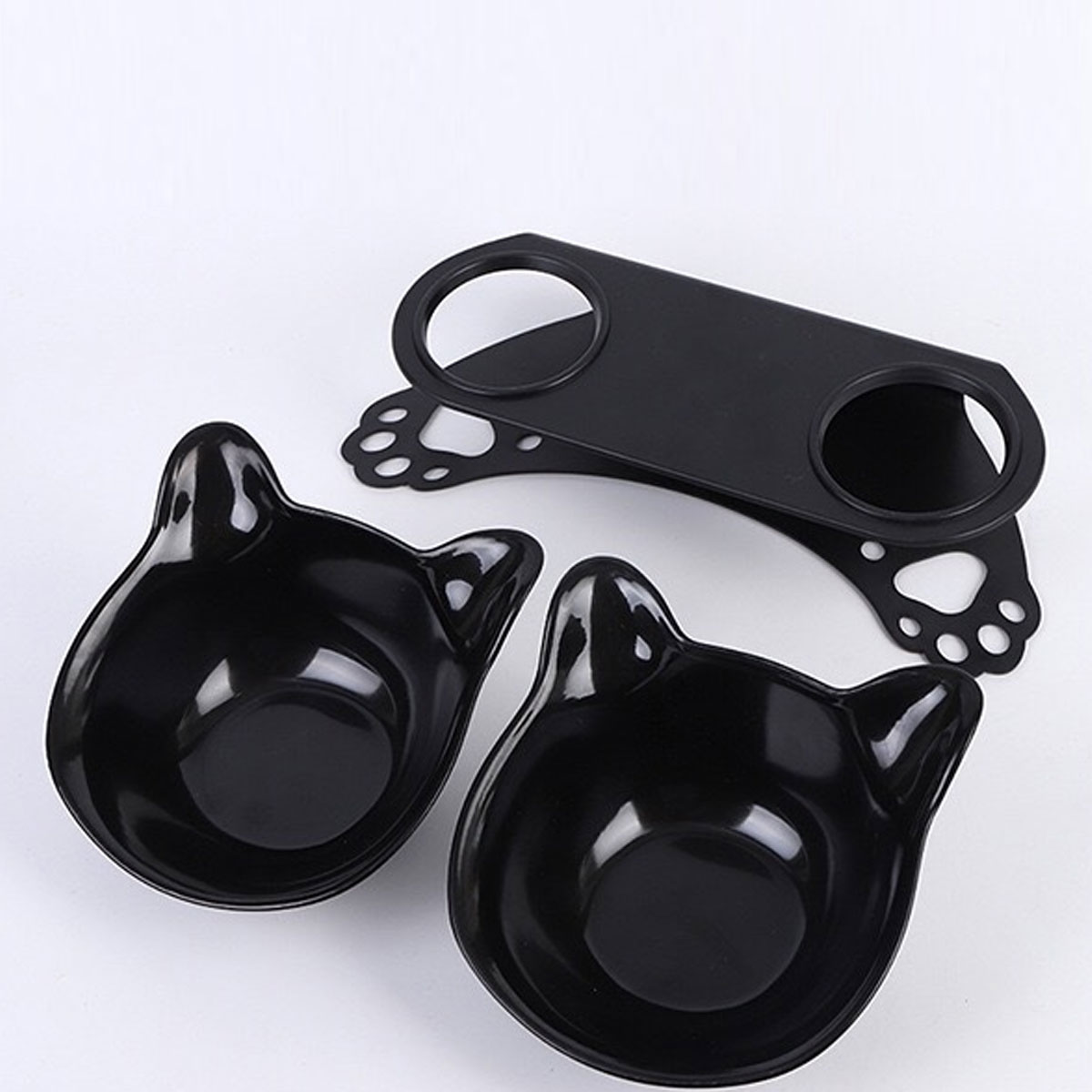 Cat Shaped Feeding Bowl with Holder
