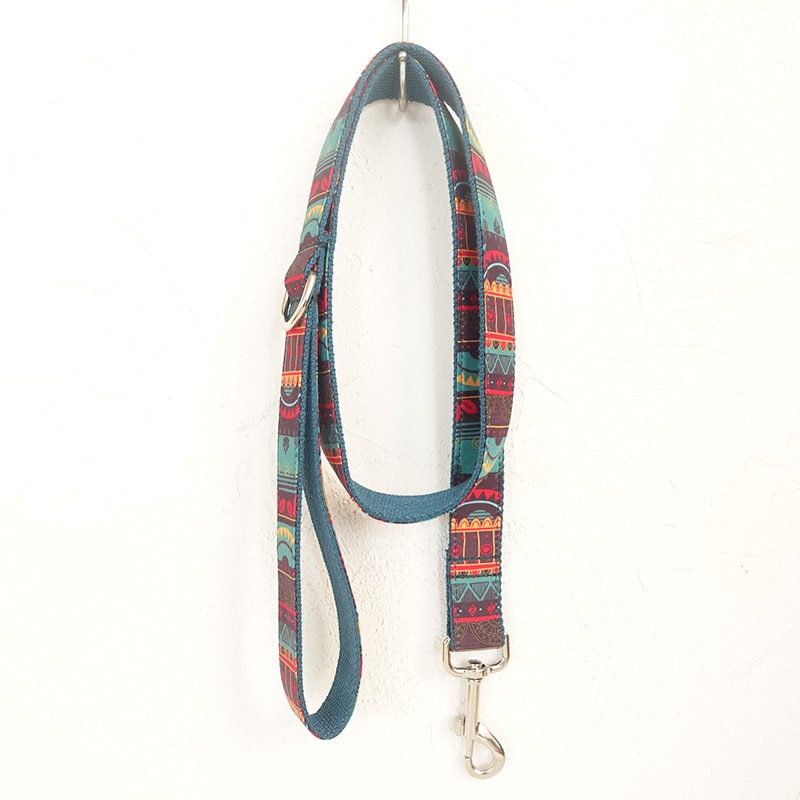 Ethnic Style Colorful Dog Collar and Leash