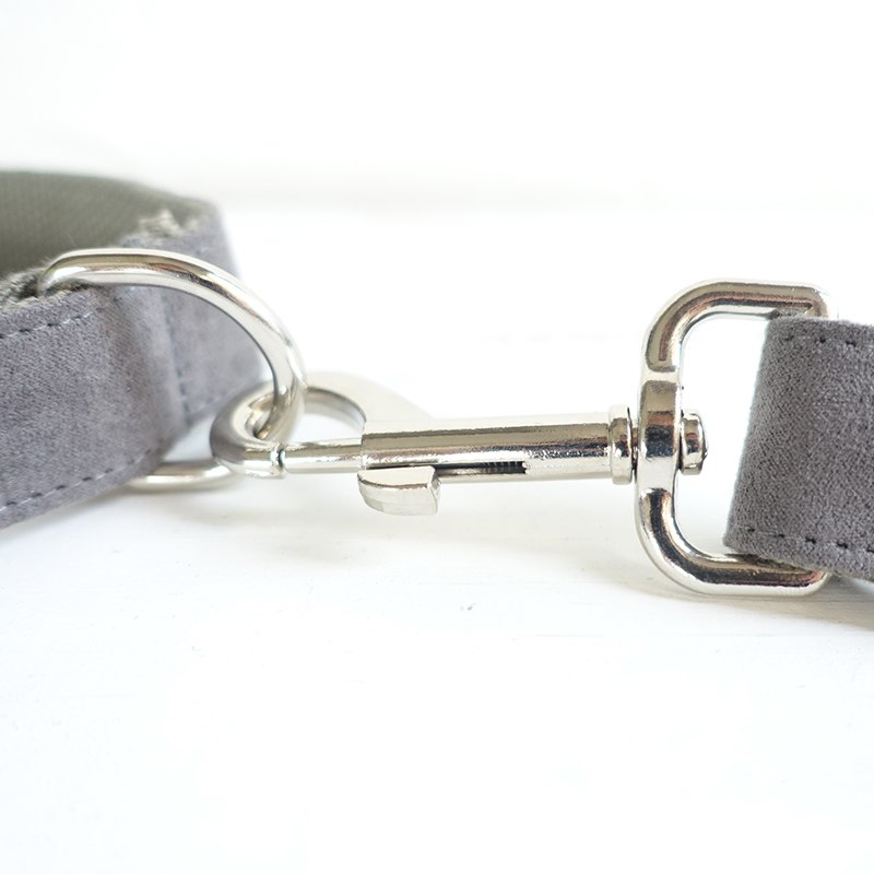Deep Grey Nylon Dog Collar and Leash Sets