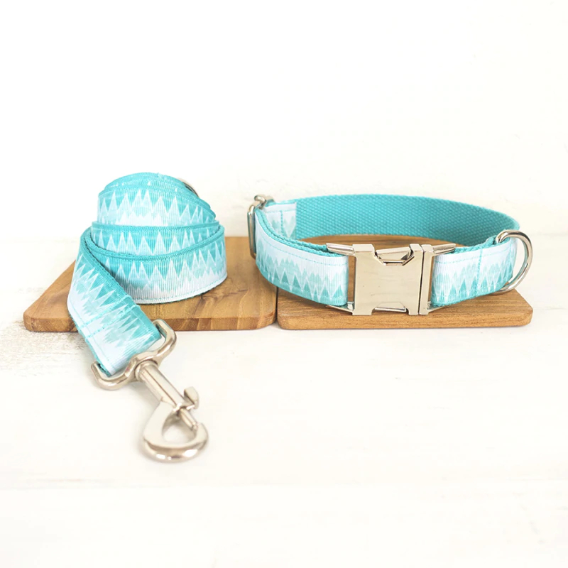 Turquois Dog Collar and Leash Set Turquois Dog Collar and Leash Set