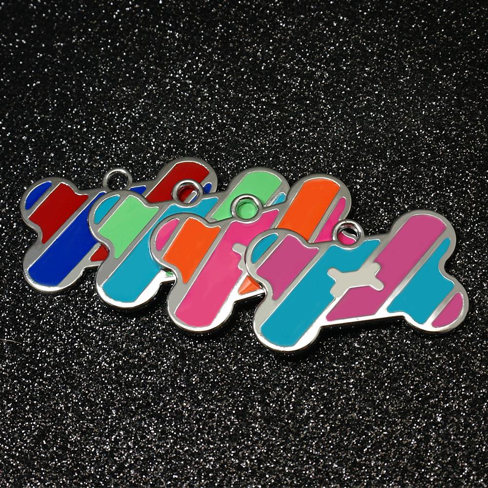 Dog's Striped Bone Shaped ID Tag