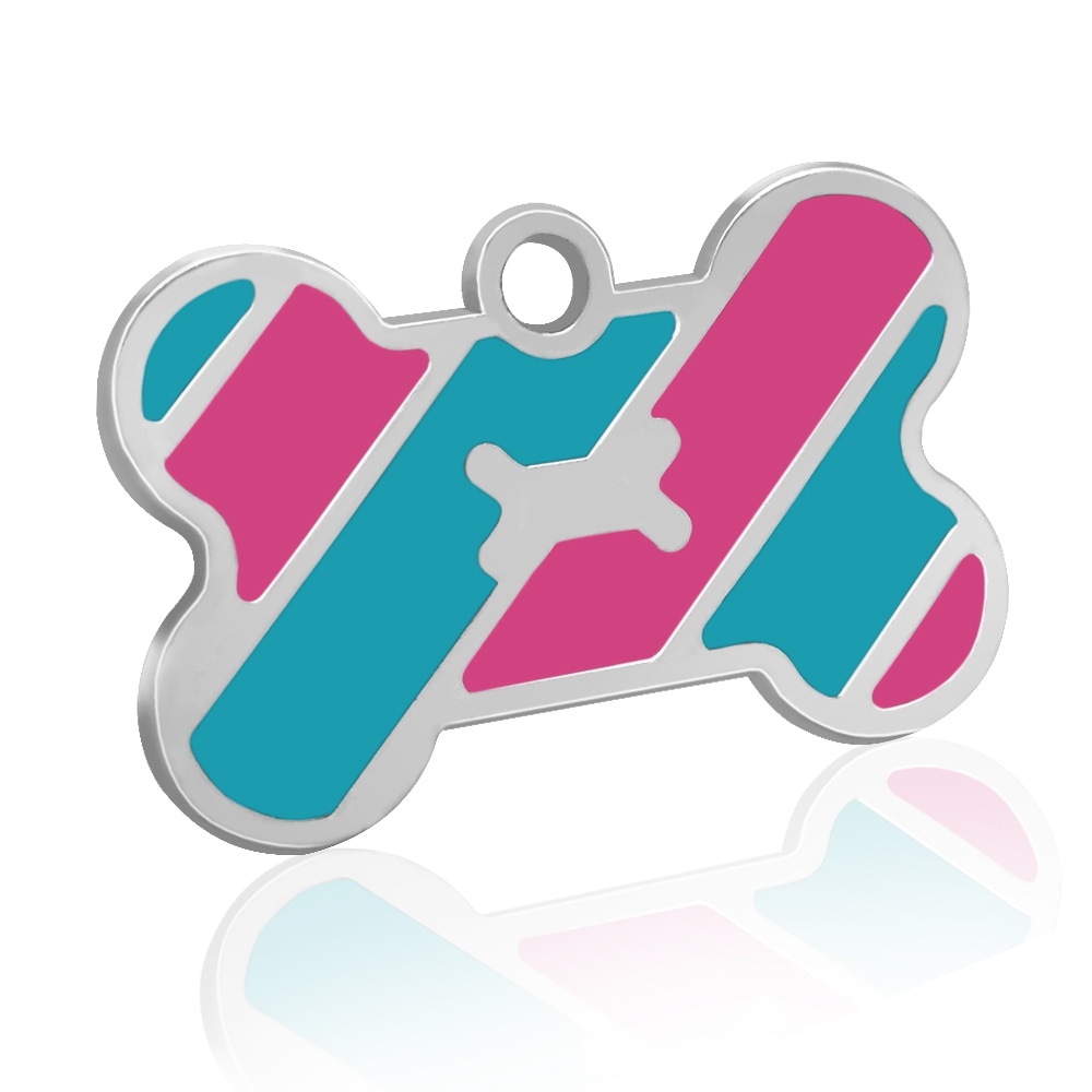 Dog's Striped Bone Shaped ID Tag