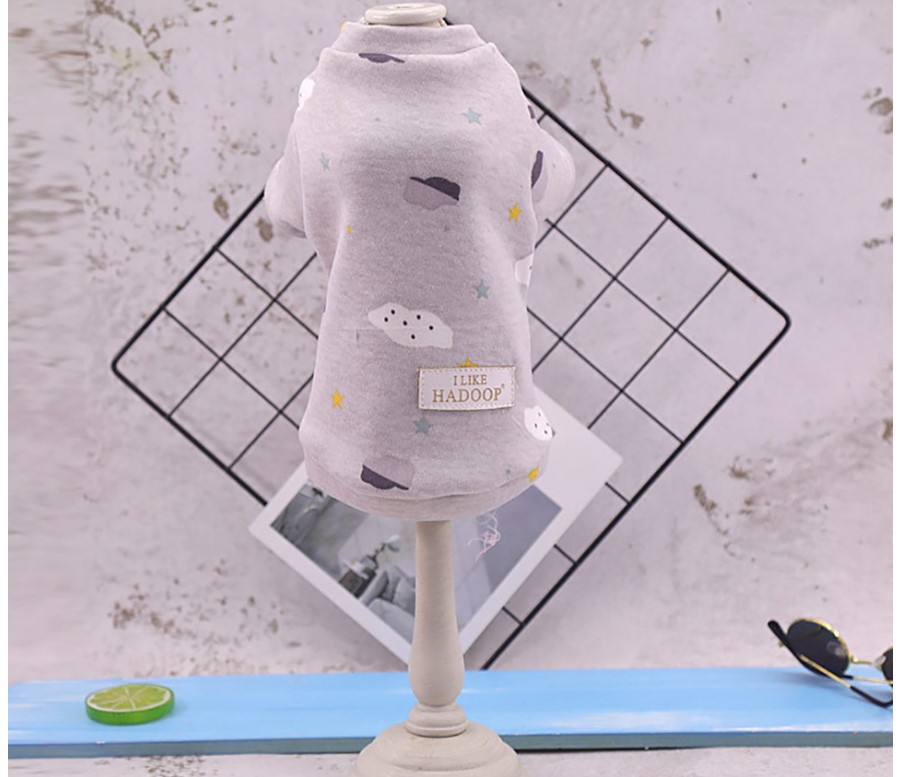 Cat's Stars and Clouds Print Sweatshirt